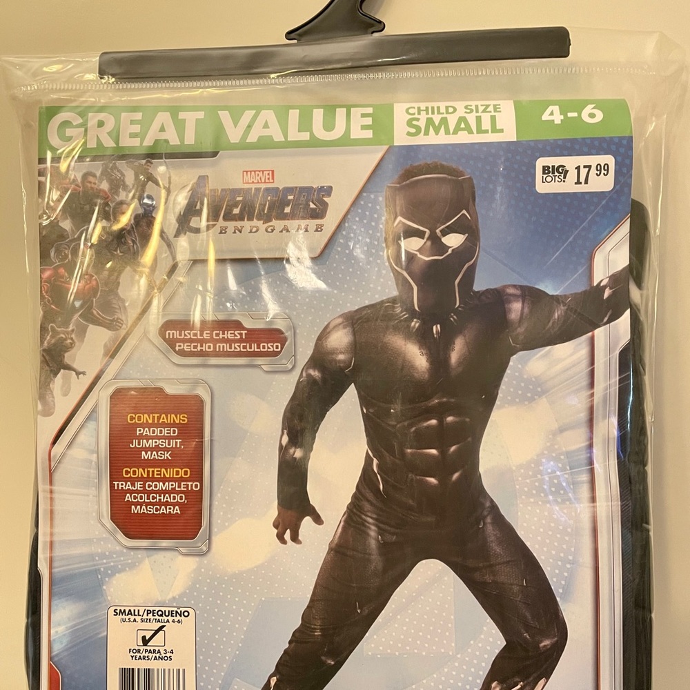 Black Panther Costume Child’s Small Jumpsuit/Mask